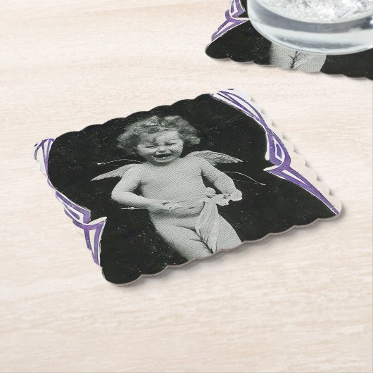 Sad Cherub Angel Print Untersetzer (angewinkelt)
