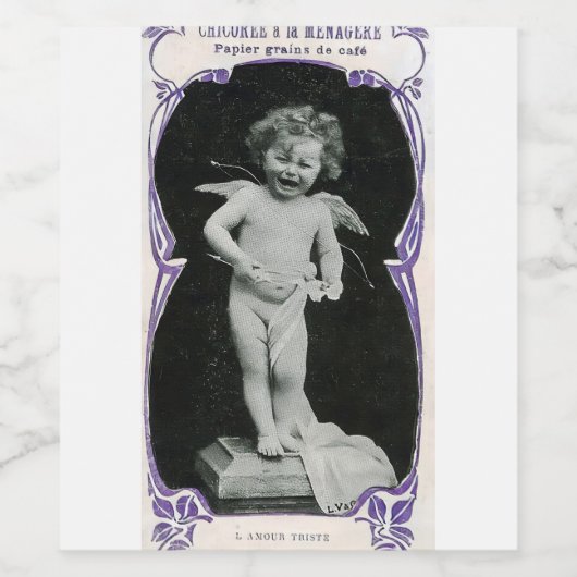 Sad Cherub Angel Print Weinetikett (Einzelnes Label)