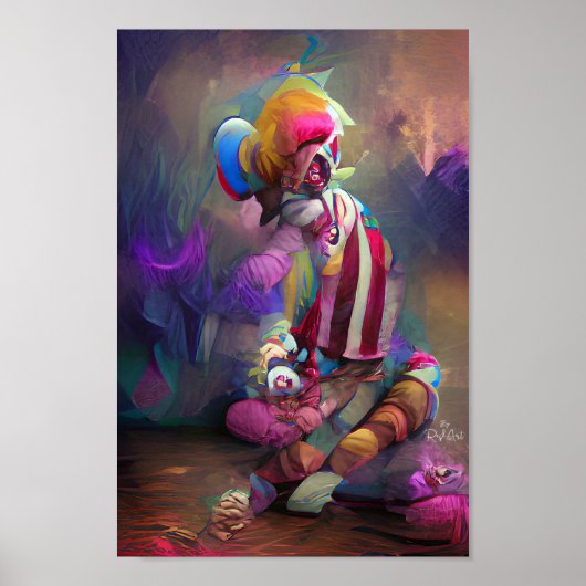SAD CLOWN Fantasy Art Illustrations Poster (Vorne)