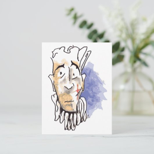 Sad Clown Postkarte (Stehend Vorderseite)