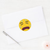 Sad Cry Emoji Runder Aufkleber (Umschlag)