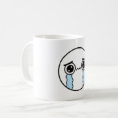 Sad Cry Face Emoji Kaffeetasse (Vorderseite Links)