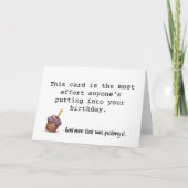 Sad Cupcake Birthday Effort Karte (Vorderseite)