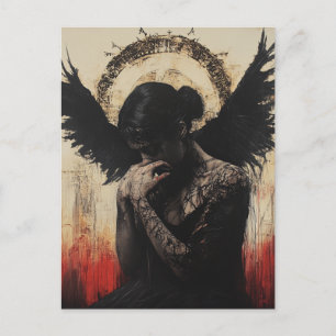 Sad Dark Angel Fantasy Postkarte