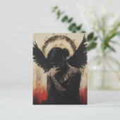 Sad Dark Angel Fantasy Postkarte (Stehend Vorderseite)