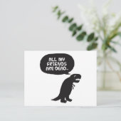 Sad Dinosaur Postkarte (Stehend Vorderseite)