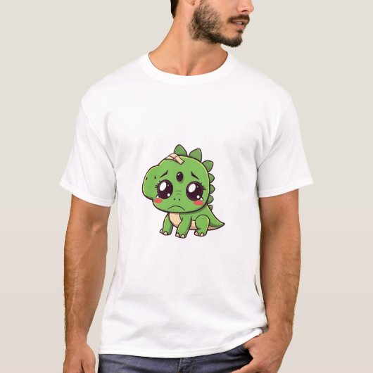 Sad Dinosaurier mit Bandage T - Shirt (Vorderseite)