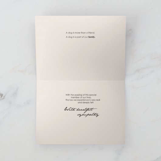 Sad Dog Beileid Karte (Innenseite)