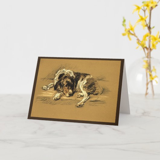 Sad Dog Beileid Karte (Gelbe Blume)