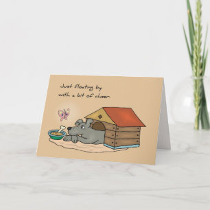 Sad Dog Doghouse Denken Sie an Sie Karte