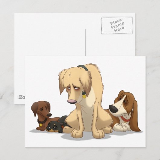 Sad Dogs Postkarte (Vorne/Hinten)