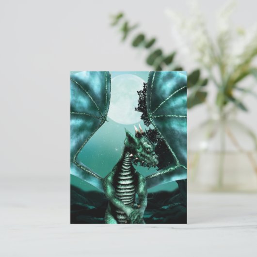 Sad Dragon Postkarte (Stehend Vorderseite)