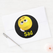 Sad Emoji Emoticon Cartoon Face Runder Aufkleber (Umschlag)