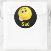 Sad Emoji Emoticon Cartoon Face Runder Aufkleber (Tasche)