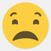 Sad Emoji Runder Aufkleber (Vorderseite)