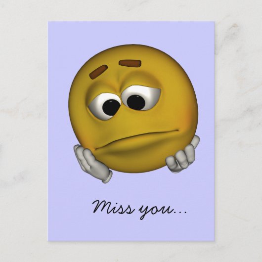 Sad Emoticon Postkarte (Vorderseite)
