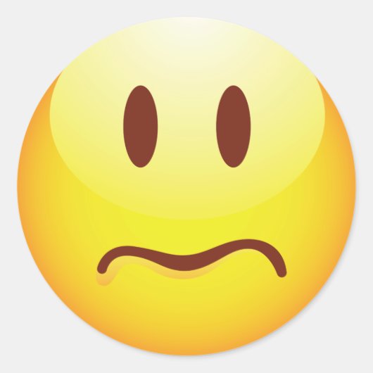 Sad Emoticon Runder Aufkleber (Vorderseite)