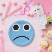 Sad Face Blue Frowning Emoticon Emoji Pappteller (Party)