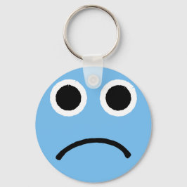 Sad Face Blue Frowning Emoticon Emoji Schlüsselanhänger