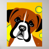 Sad face Boxer Dog Art Poster (Vorne)