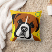 Sad Face Boxer Dog Cartoon Kissen (Decke)