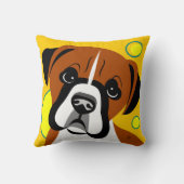 Sad Face Boxer Dog Cartoon Kissen (Rückseite)