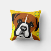 Sad Face Boxer Dog Cartoon Kissen (Vorderseite)
