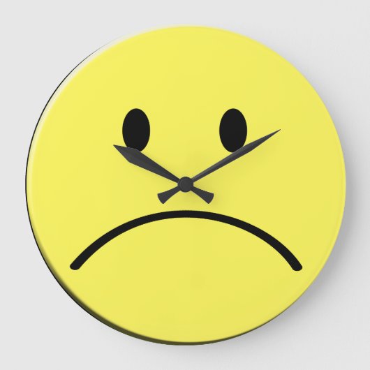 Sad Face Clock Große Wanduhr (Vorderseite)