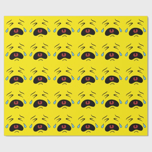 Sad Face Emoji Geschenkpapier (Flach)