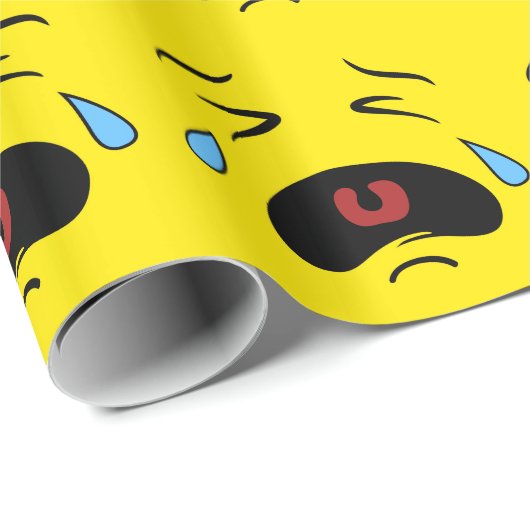 Sad Face Emoji Geschenkpapier (Rolleneckpunkt)