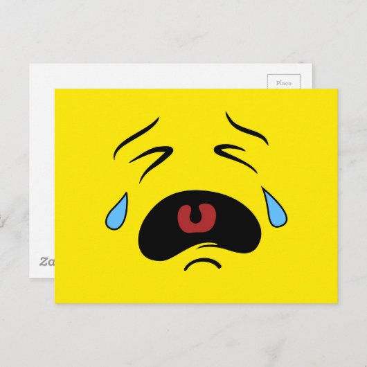 Sad Face Emoji Postkarte (Vorne/Hinten)