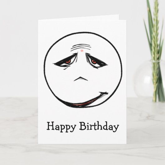Sad Face Free Zone Happy Birthday Card Karte (Vorderseite)