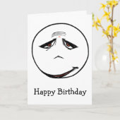 Sad Face Free Zone Happy Birthday Card Karte (Gelbe Blume)