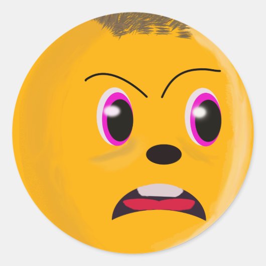 Sad Face Gold Farbaufkleber Runder Aufkleber (Vorderseite)