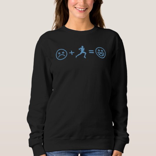 Sad Face Plus Running Equals Happy Guys Cross Coun Sweatshirt (Vorderseite)