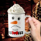 Sad Face Snowman Red Bowtie Black Buffalo Kariert Zweifarbige Tasse