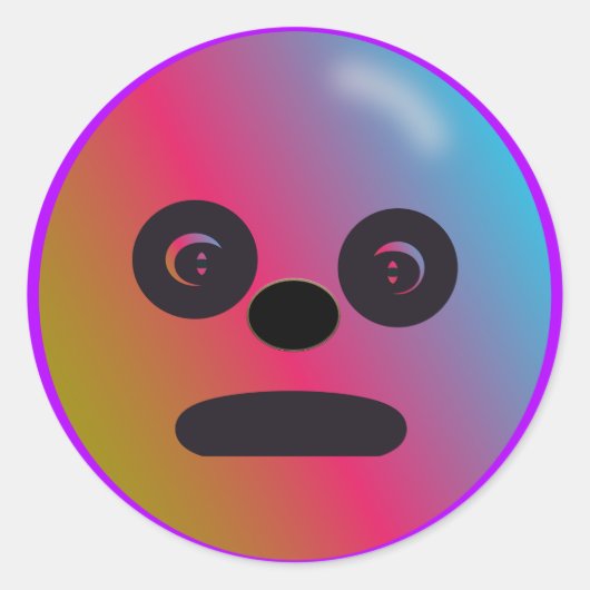 Sad Face Sticker Gradient Colors (Vorderseite)