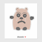 Sad-Face-Sticker mit Bär Aufkleber (Blatt)