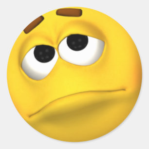 Sad-Face-Sticker Runder Aufkleber