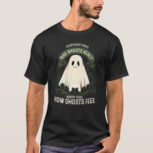 Sad Ghost Sheet Ghost Paranormal Geisterjagd Sp T-Shirt (Vorderseite)