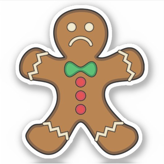 Sad Gingerbread Man Aufkleber (Vorderseite)