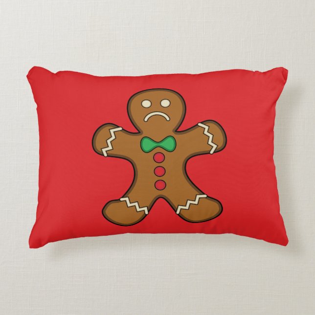 Sad Gingerbread Man Dekokissen (Vorderseite)
