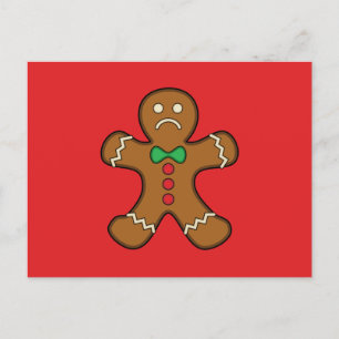 Sad Gingerbread Man Feiertagspostkarte