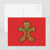 Sad Gingerbread Man Feiertagspostkarte (Vorne/Hinten)