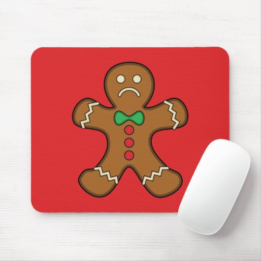 Sad Gingerbread Man Mousepad (Mit Mouse)