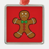 Sad Gingerbread Man Ornament Aus Metall (Vorne)