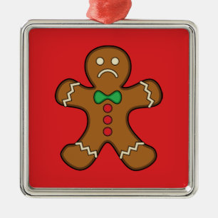 Sad Gingerbread Man Ornament Aus Metall