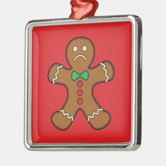 Sad Gingerbread Man Ornament Aus Metall (Links)