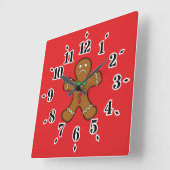 Sad Gingerbread Man Quadratische Wanduhr (Winkel)