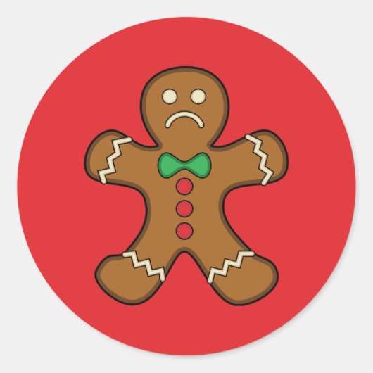 Sad Gingerbread Man Runder Aufkleber (Vorderseite)